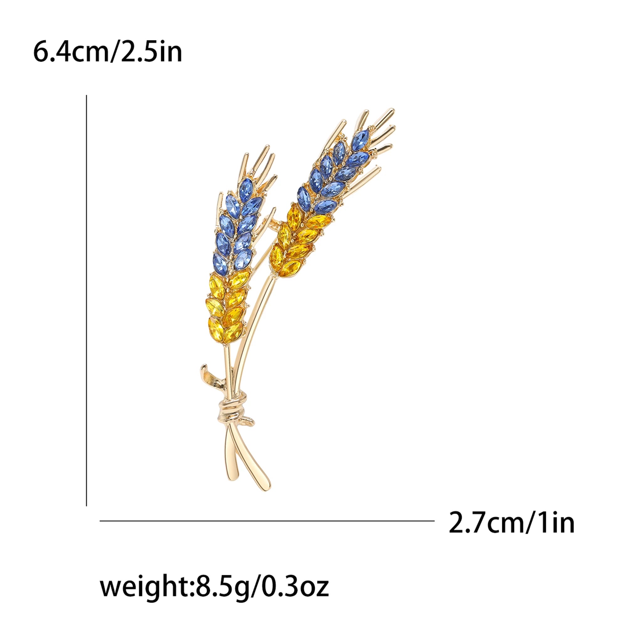 Brooch Men Women Meaningful Wheat Flag Rhinestone Badge Delicate Gift For New Year-Dollar Bargains Online Shopping Australia