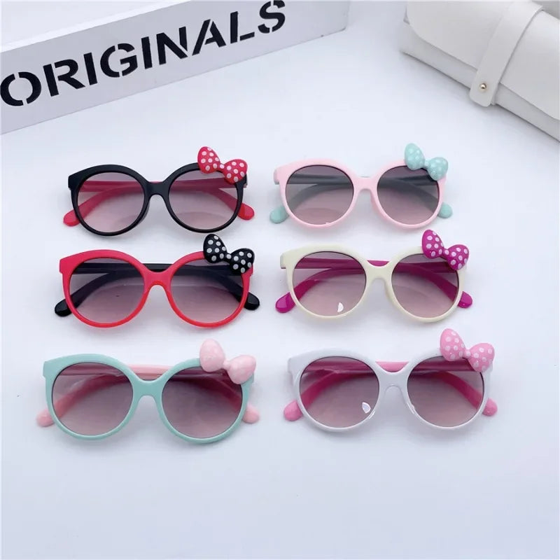 Kids Sunglasses Girls Boys Shiny Bowknot Sun Glasses Lovely Cat Children Eyewear Fashion Gradient Eyeglasses UV400-Dollar Bargains Online Shopping Australia