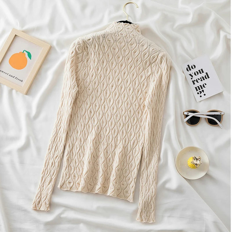 Soft Warm Cashmere Turtleneck Women Sweaters Knitted Slim Pullover Female Solid Jumper Pull Sweater Casual Tops-Dollar Bargains Online Shopping Australia