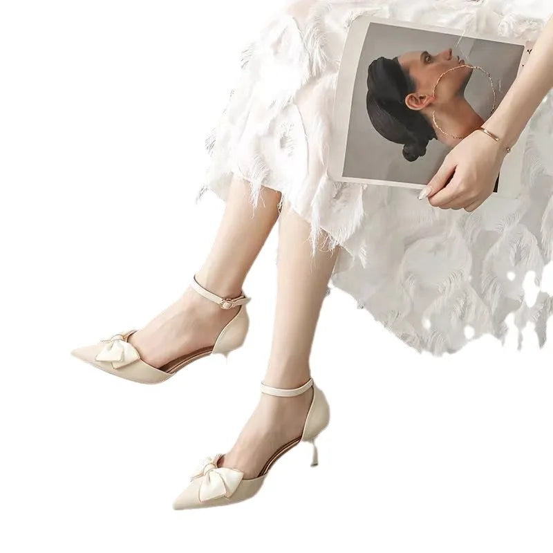 Medium Heel Heels Women's Shoes Trend Pointed Toe Butterfly Stilettos Elegant Dress Weddings Bridal Party White Designer-Dollar Bargains Online Shopping Australia
