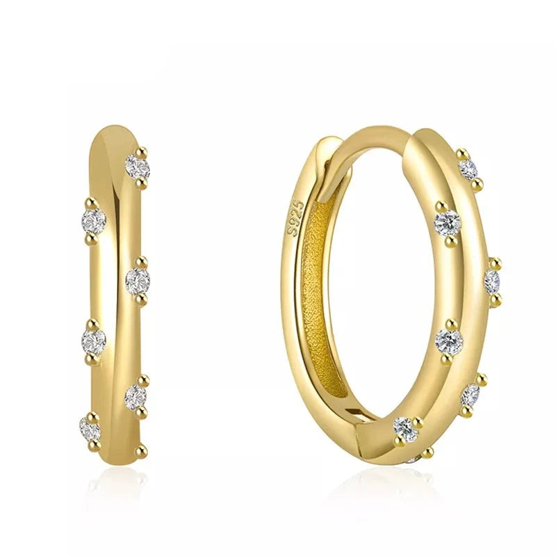 Sterling Silver Glossy Hoop Earrings Gold Color Tiny Cartilage Piercing Small Huggie Earring Fine Jewelry Accessories-Dollar Bargains Online Shopping Australia