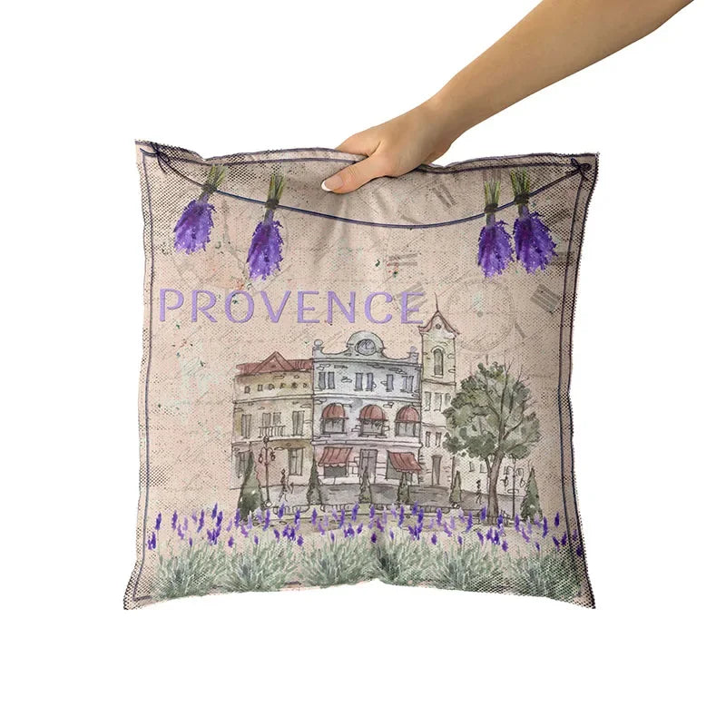 Happy Easter Day Purple Flower Pillow Case Hydrangea Lavender Rose Forest Pillowslip Cushion Covers Sofa Living Room-Dollar Bargains Online Shopping Australia