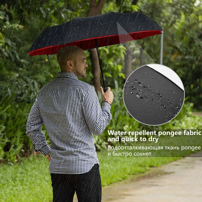 Windproof Double Layer Resistant Umbrella Fully Automatic Rain Men Women 10K Strong Luxury Business Male Large Umbrellas Parasol-Dollar Bargains Online Shopping Australia