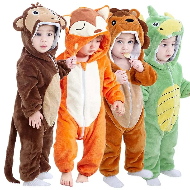 Baby Rompers Winter Kigurumi Lion Costume For Girls Boys Toddler Animal Jumpsuit Infant Clothes Pyjamas Kids Overalls Ropa Bebes-Dollar Bargains Online Shopping Australia