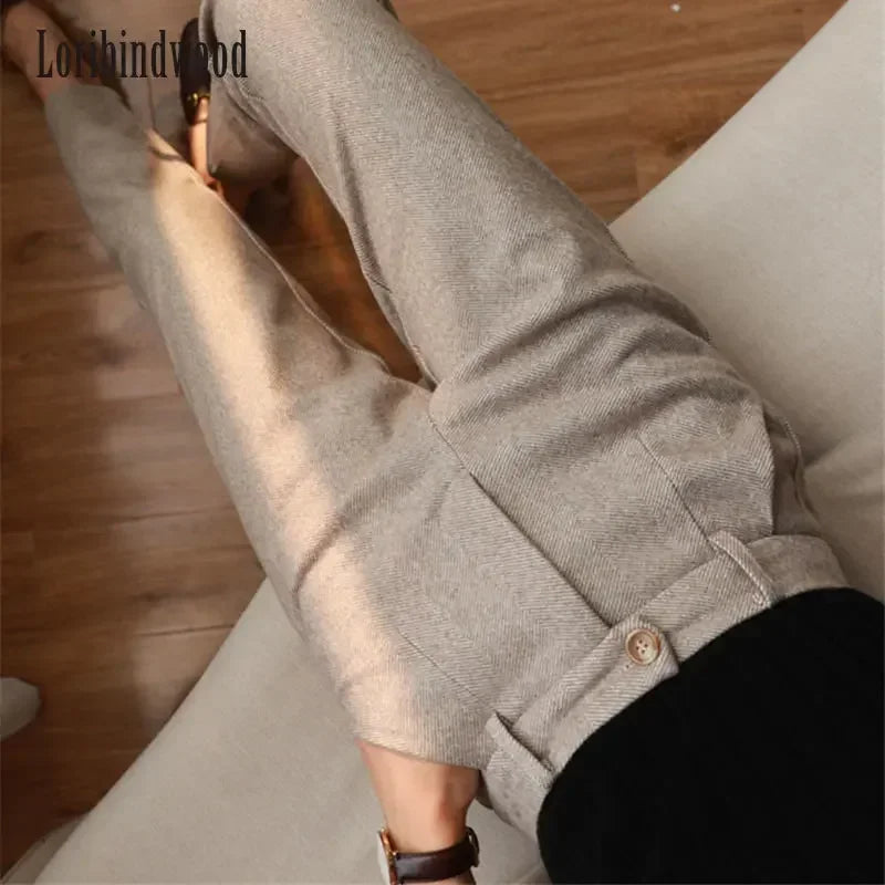 Pants Women's Harem Pencil Pants High Waisted Casual Suit Pants Office Lady Women Trousers