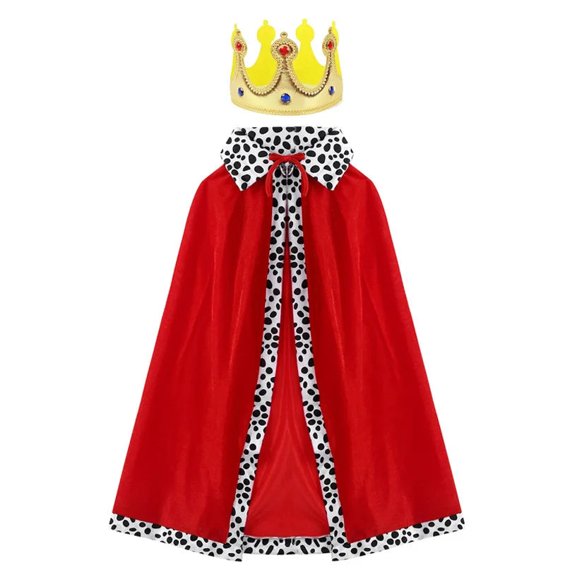 Adult Kids Cape King Prince Cosplay Costume Crown Shawl Parent-child Activity Party Performance Costume Halloween Cloak-Dollar Bargains Online Shopping Australia