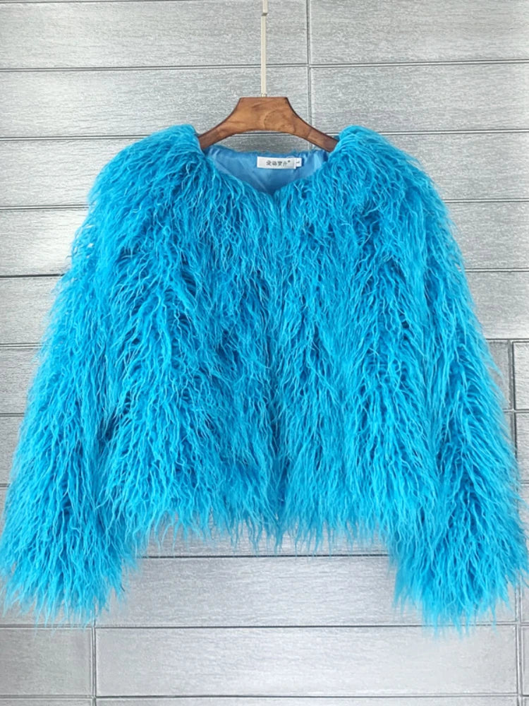 Women Faux Fur Coat Autumn Winter Fluffy Short Coat Faux Fur Jacket-Dollar Bargains Online Shopping Australia