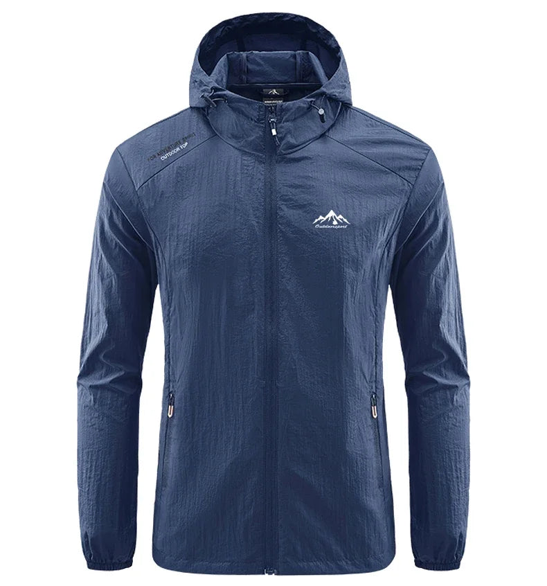 Men Hiking Fishing Cycling Hooded Gym Sport Windbreaker Ultra Light Coat Men Outdoor Quick Dry Sun-Protective Thin Jacket-Dollar Bargains Online Shopping Australia