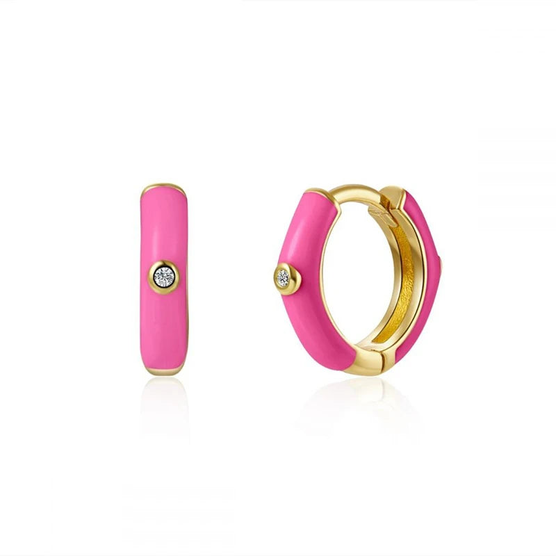 Gold Filled Stud Earrings Set For Women Ear Cuffs Colorful Zircon Dangle Hoop Earrings Fashion Party Jewelry-Dollar Bargains Online Shopping Australia