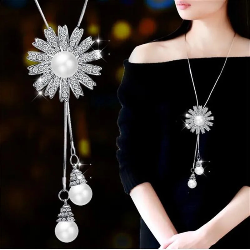 Long Necklaces Pendants Women Geometric Statement Maxi Fashion Crystal Jewelry-Dollar Bargains Online Shopping Australia