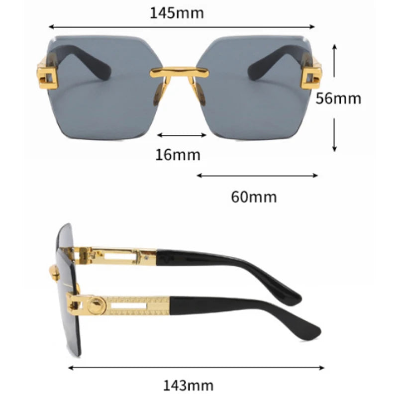 sunglasses Women Borderless Trimming Square Sun Glasses Lady's Summer Trend Eyewear UV400-Dollar Bargains Online Shopping Australia