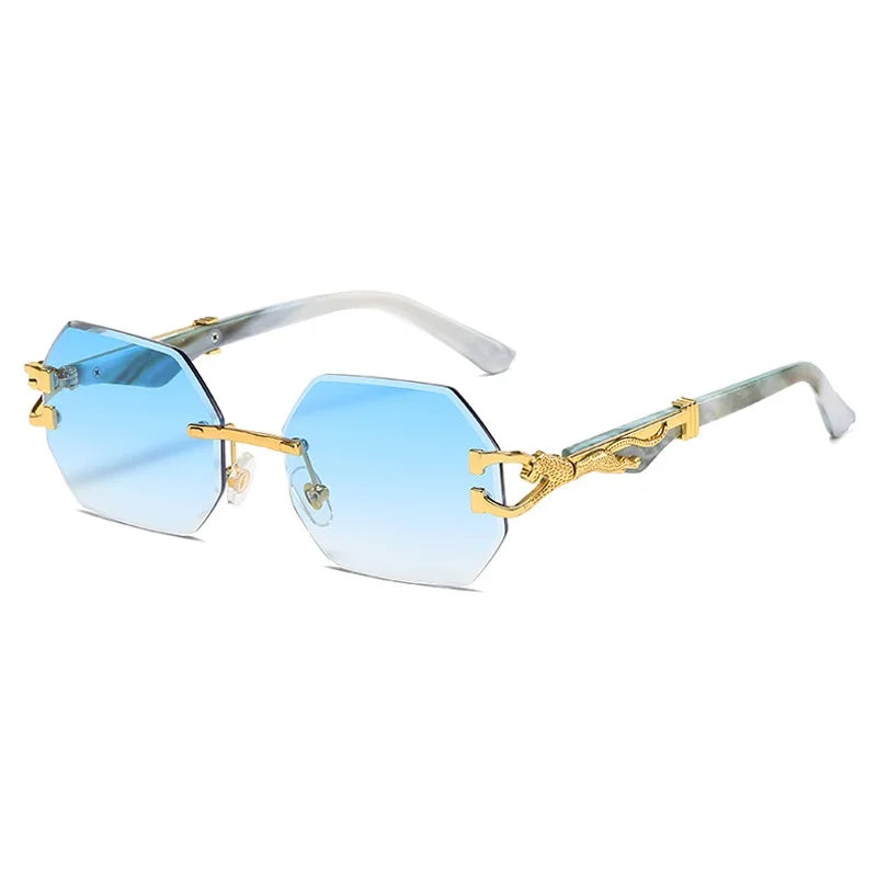 Hexagon Rimless Sunglasses Square Women Retro Men Sun Glasses Brand Designer Eyewear UV400 Shades-Dollar Bargains Online Shopping Australia
