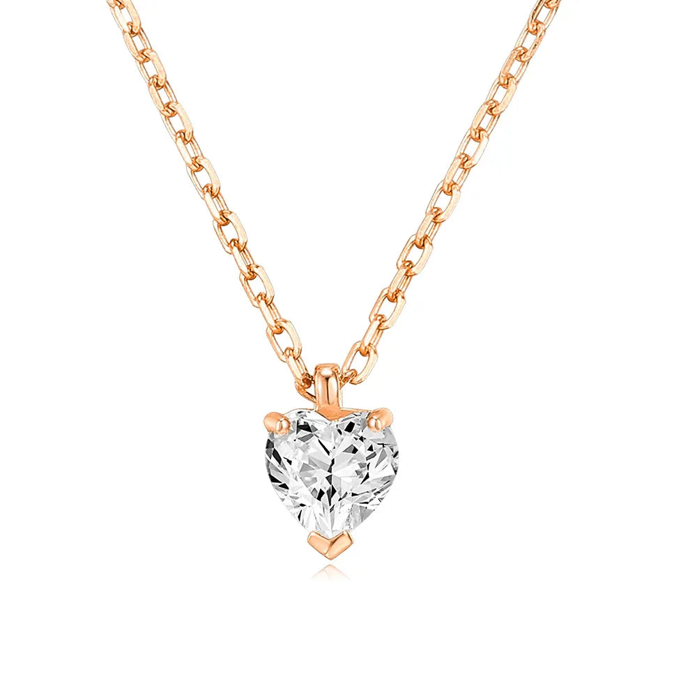 Waterdrop Crystal Pendant Necklace for Women Gold Color Geometric CZ Choker Chain on Neck-Dollar Bargains Online Shopping Australia