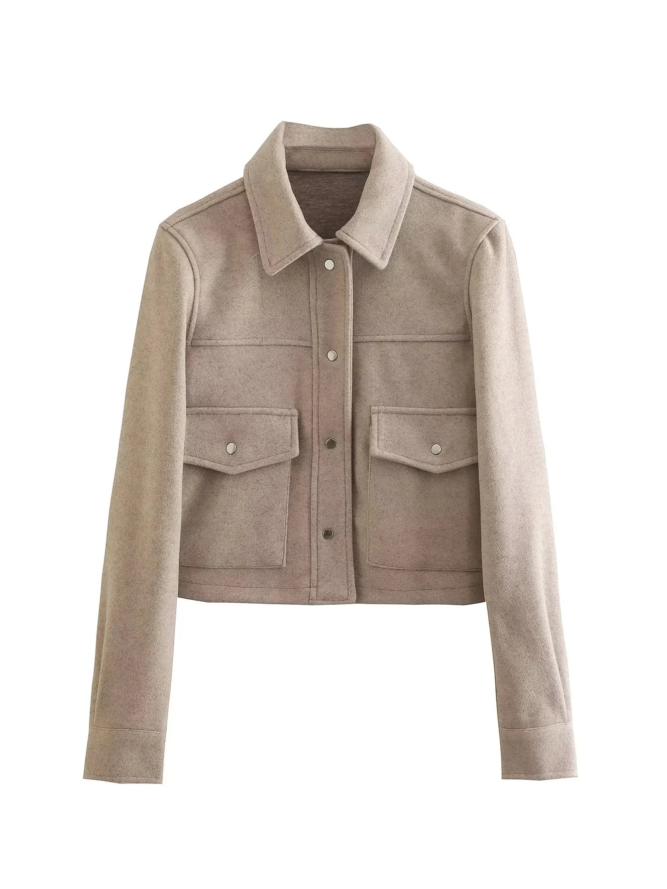 Jackets Womens Autumn Fashion Solid Front Pockets Button Long Sleeve Jacket Elegant Woman Casual Outerwear Coat-Dollar Bargains Online Shopping Australia