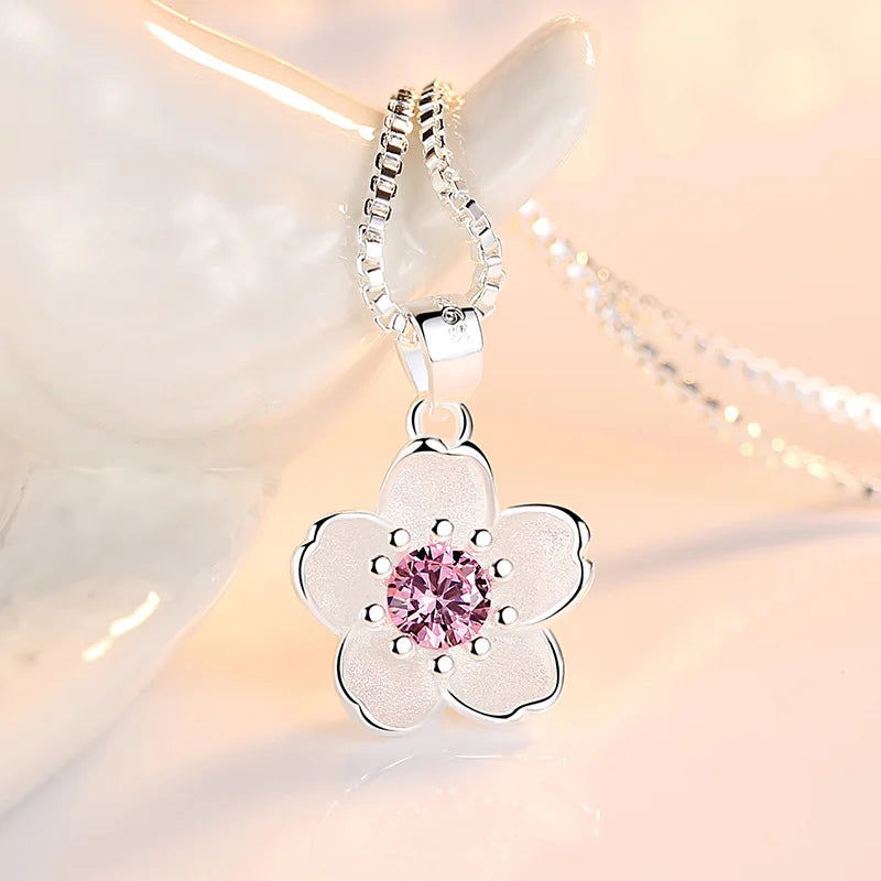 925 Sterling Peach Blossom Necklaces For Women Luxury Quality Jewelry-Dollar Bargains Online Shopping Australia