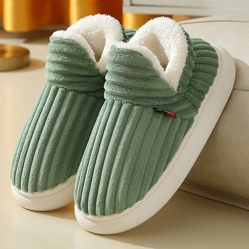 Unisex Home Men Cotton Slippers Casual Plush Shoes Warm Velvet Sneakers-Dollar Bargains Online Shopping Australia