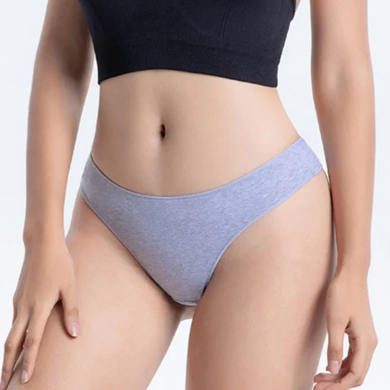 3Pcs Cotton Underwear Seamless Panties For Women Low Rise Briefs Female Solid Color Comfort Pantys Breathable Lingerie