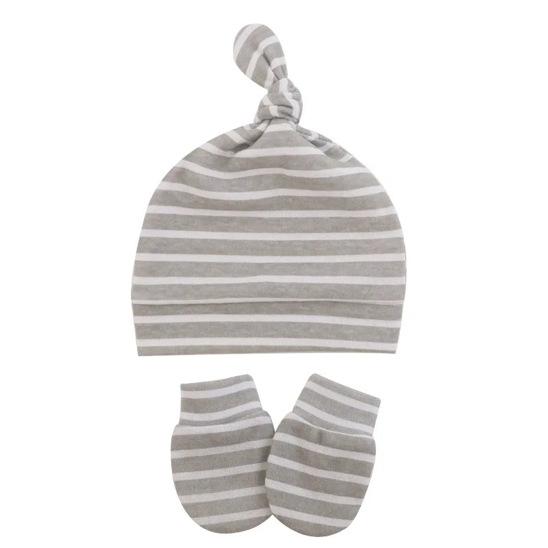 Newborn Baby Hat With Gloves Cotton Bonnet Baby Beanie For Girls Spring Soft Infant Cap Boy Toddler Accessories Gift-Dollar Bargains Online Shopping Australia