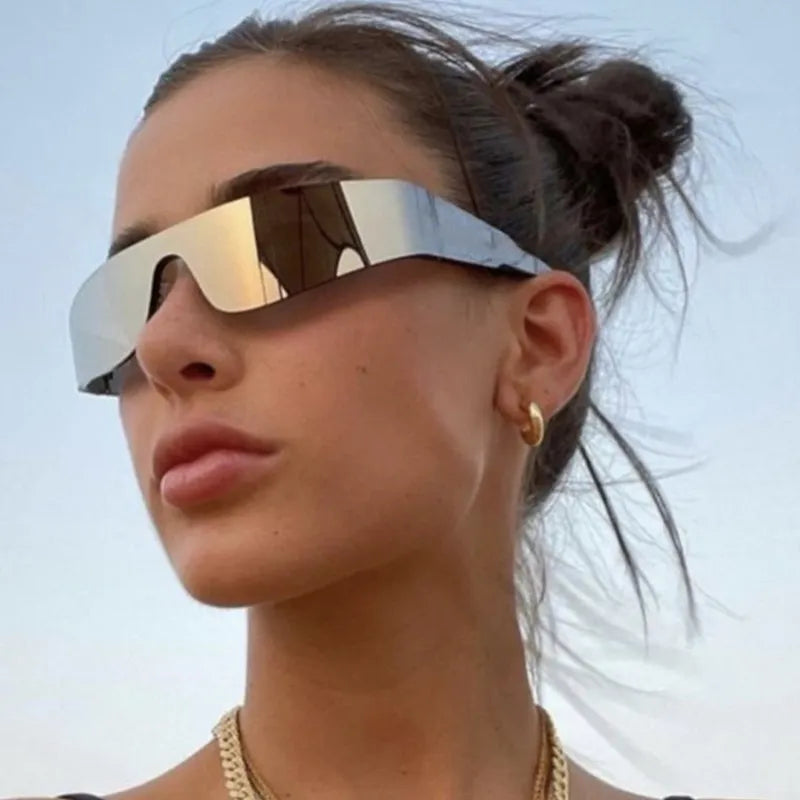2000S Aesthetic Y2K Sunglasses Men One Piece Sports Sun Glasses Women Vintage Wrap Around Shades Fashion Punk Goggle Eyewear-Dollar Bargains Online Shopping Australia