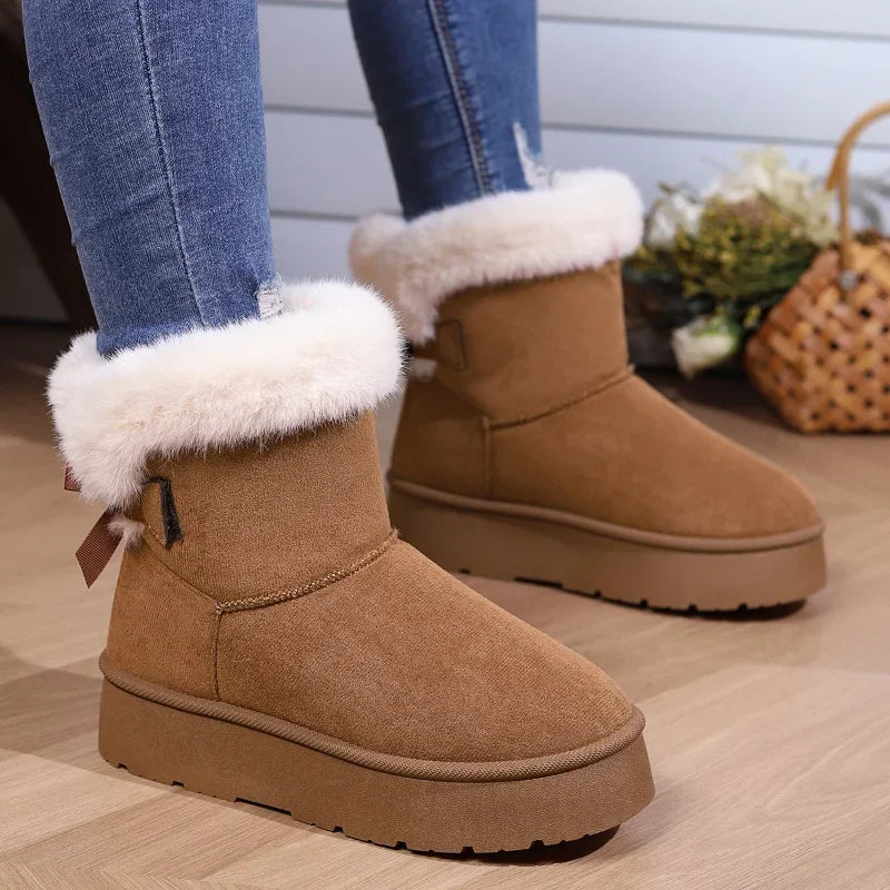 Winter Boots Fur Women's Snow Boots Low-top Warm Fur Shoes Men's and Women's Winter Short Boots Super Mini Outer Wear Non-slip-Dollar Bargains Online Shopping Australia