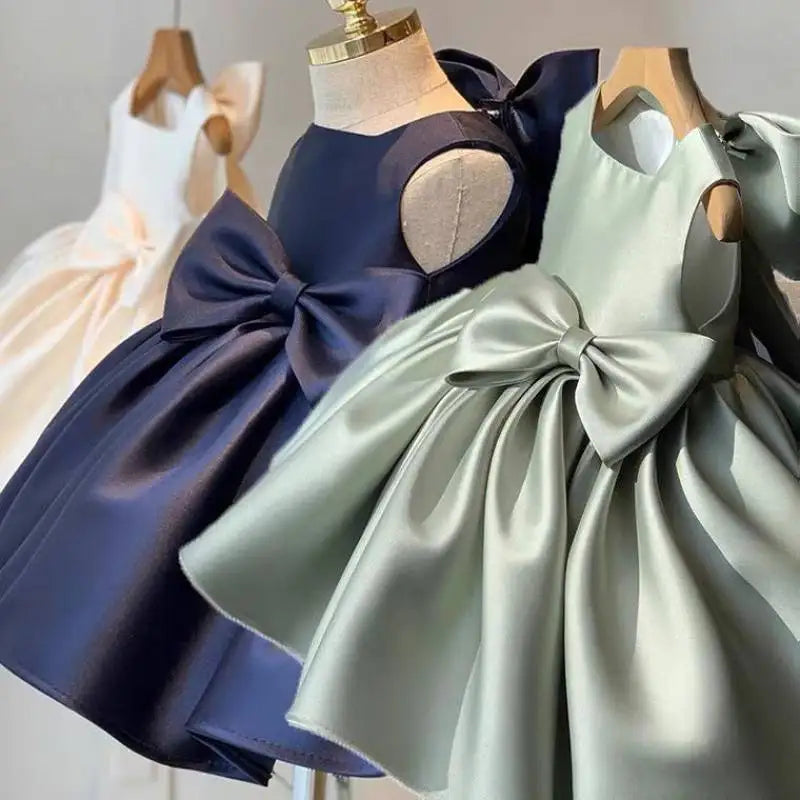 Flower Baby Girls Wedding Birthday Bownot Dresses Clothing Toddler Kids Princess Party Ball Gown Dress Costume-Dollar Bargains Online Shopping Australia