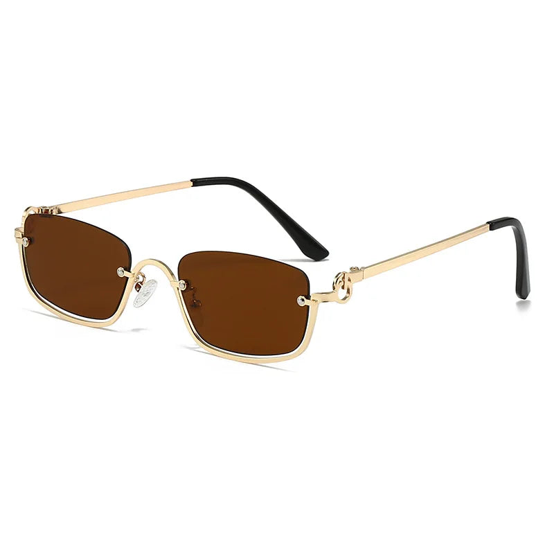 Fashion Small Square Women's Sunglasses Luxury Brand Metal Half Frame-Dollar Bargains Online Shopping Australia