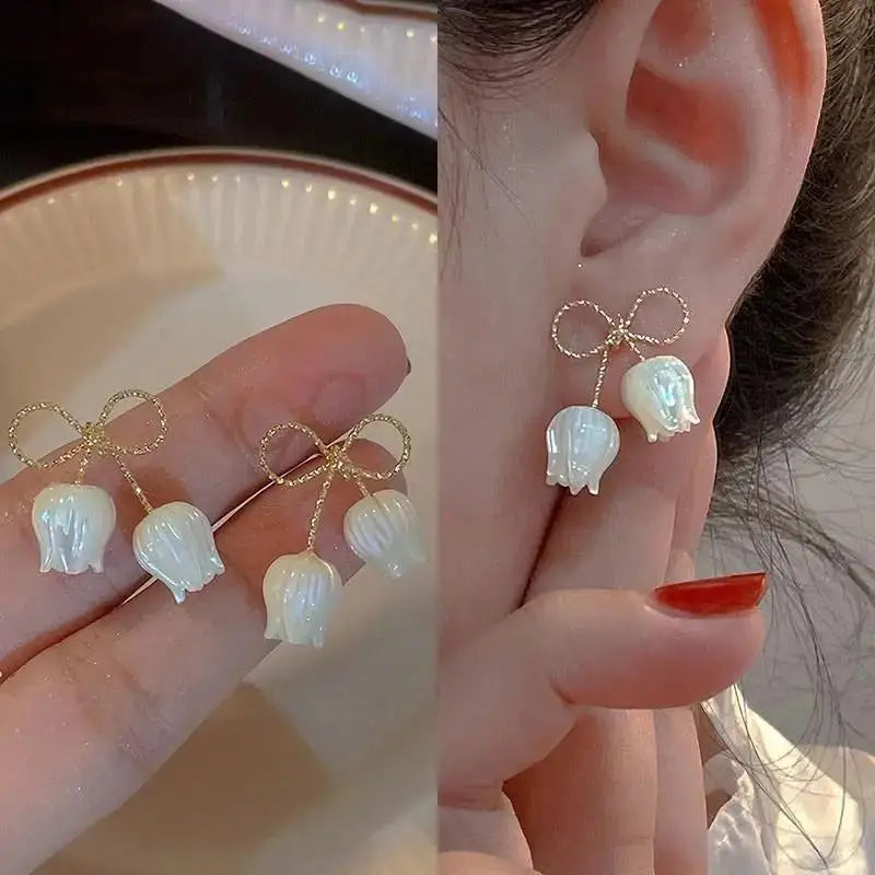 925 Silver Needle Korean Fashion Imitation Pear Earrings For Women Jewelry Luxury Women's Heart Stud Earrings-Dollar Bargains Online Shopping Australia