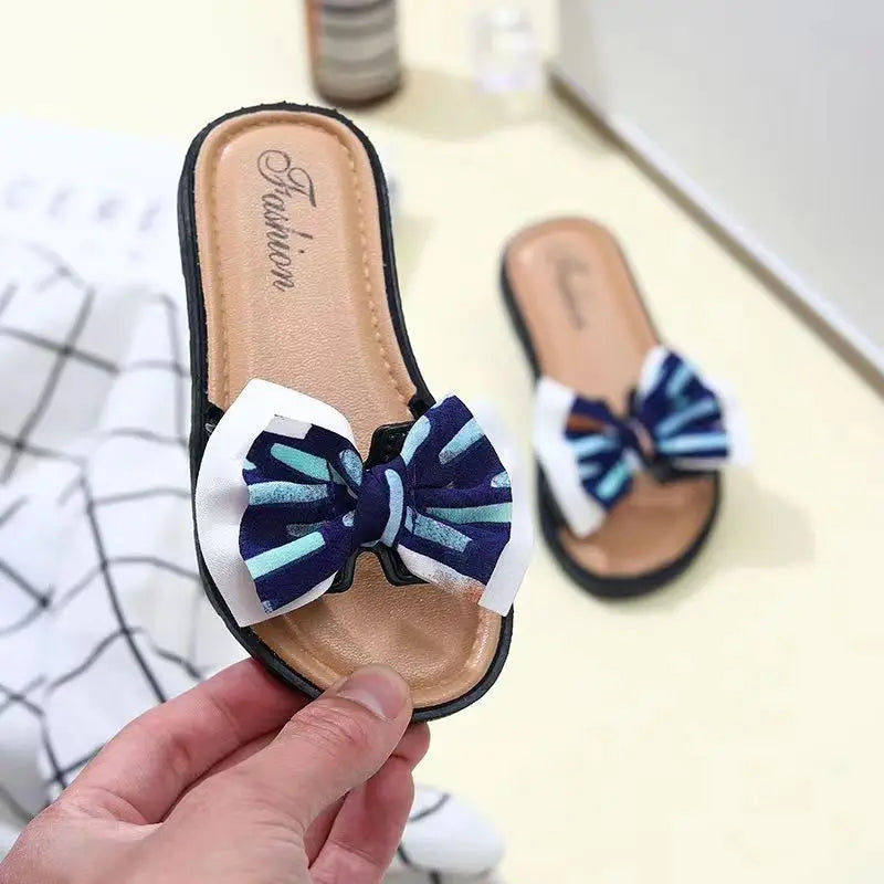 Bow Flats Open Toe Slide Sandals Non-slip Flip Flops Children Home Slippers Kids Girls Summer Cute Beach Slippers Shoe-Dollar Bargains Online Shopping Australia