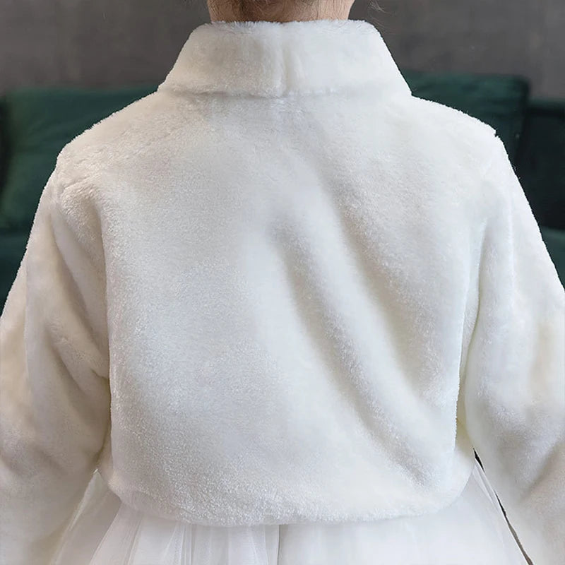 Girls Plush Jacket Keep Warm Little Princess Cloak Long Sleeve Shawl Christmas Birthday Party New Kids Clothes-Dollar Bargains Online Shopping Australia