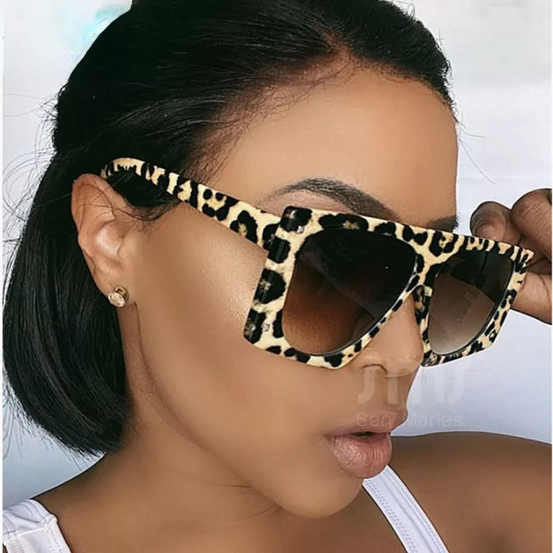 Punk Leopard Sunglasses Women Sexy Oversized Sun Glasses Men UV400 Gradient Shades Steampunk Goggles Eyewear-Dollar Bargains Online Shopping Australia
