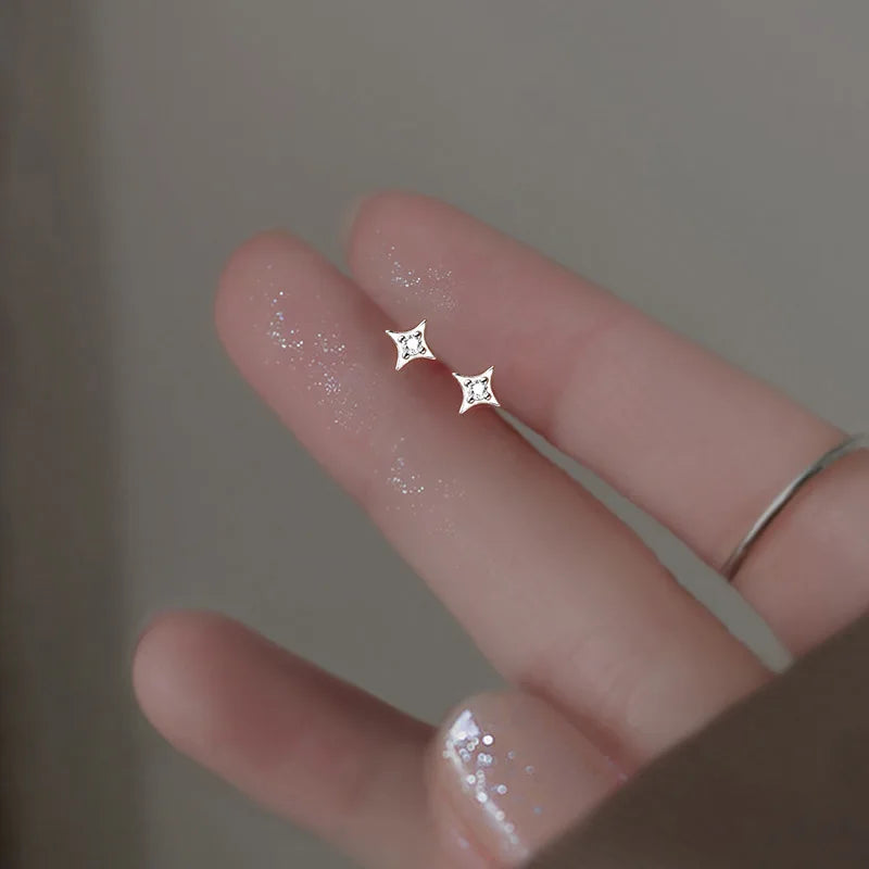Planet Earrings Silver Color Piercing for Women Moon Star Crystal Zircon Ear Stud Earrings Tragus Cartilage Body Jewelry-Dollar Bargains Online Shopping Australia