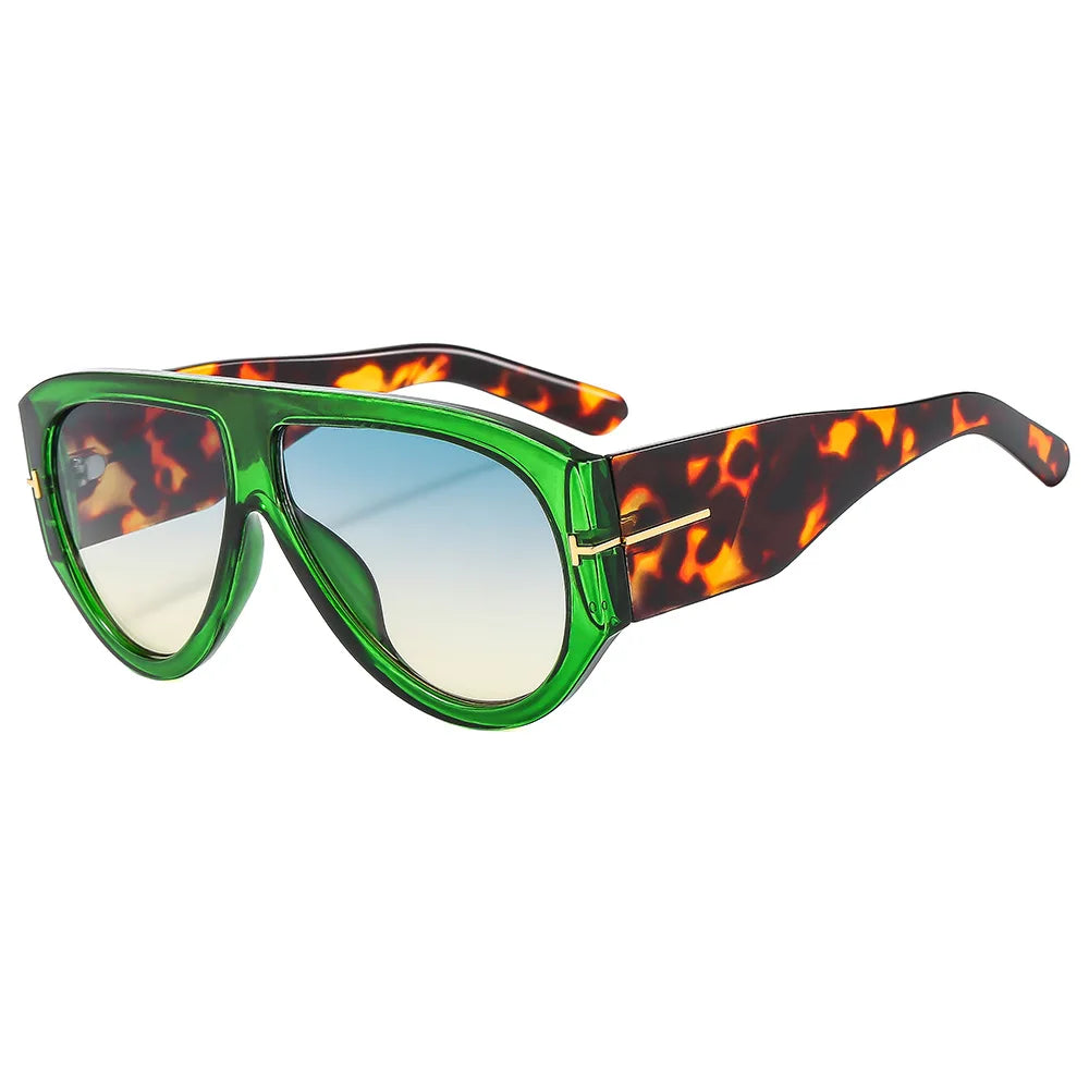 Retro Pilot Luxury Brand Sunglasses For Women Men Green Leopard Frame Female Sun Glasses Ins Trending Shades UV400 Eyeglasses-Dollar Bargains Online Shopping Australia