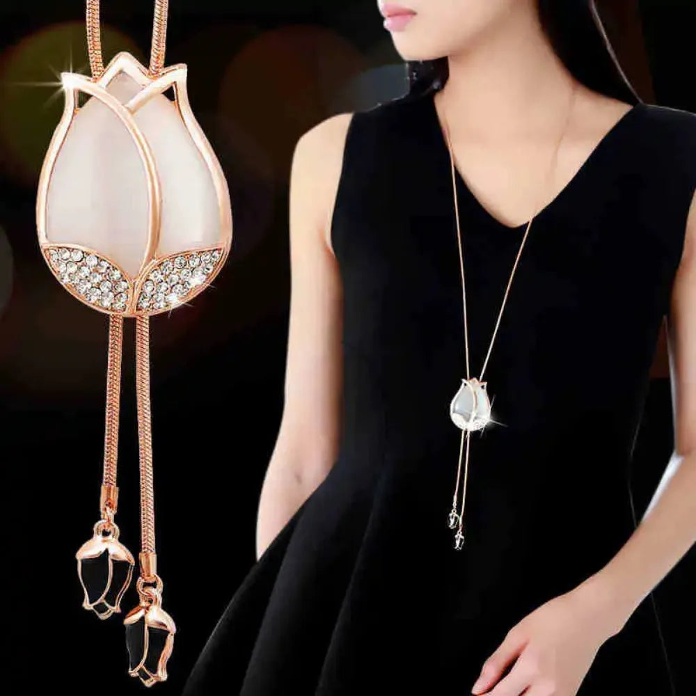 Sweater Chain Long Crystal Snow Pendant Water Drop Accessories Decoration Necklace Jewelry-Dollar Bargains Online Shopping Australia