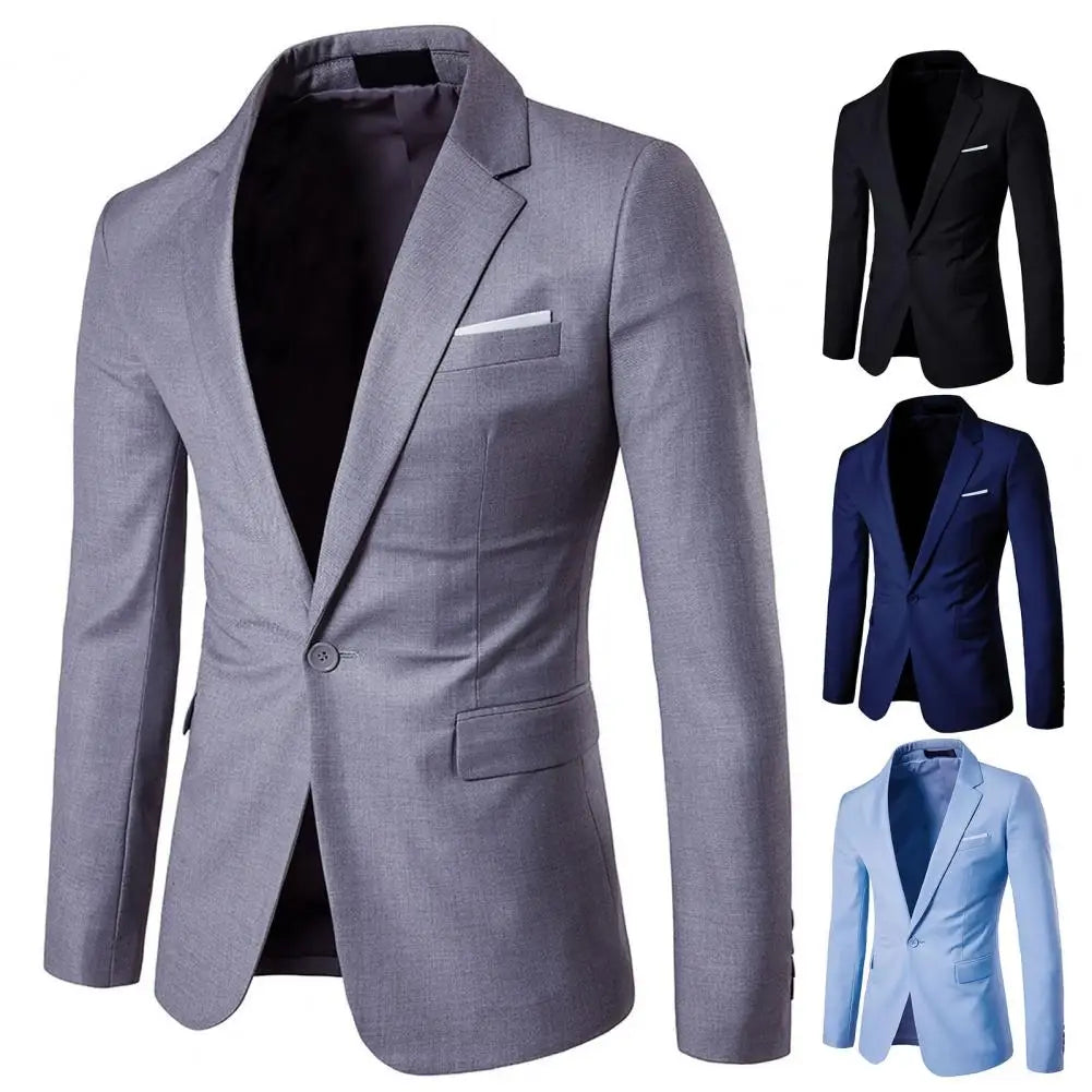 Casual Blazer Temperament Suit Coat Lapel Slim-fitting Pockets Suit Coat  All Match