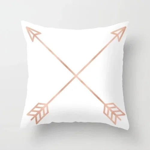 Nordic Style Pink Pillow Marble Geometric Series Waist Rest Cover Sofa Cushion with Removable-Dollar Bargains Online Shopping Australia