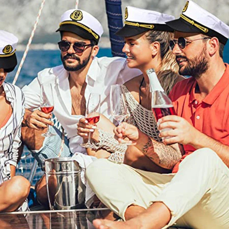 Sailor Captain Costume Men Yacht Captain Hat Navy Marine Hat Costume Accessories