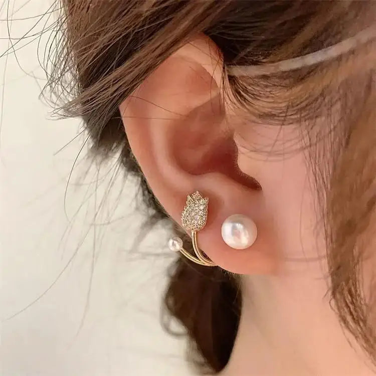925 Silver Needle Korean Fashion Imitation Pear Earrings For Women Jewelry Luxury Women's Heart Stud Earrings-Dollar Bargains Online Shopping Australia
