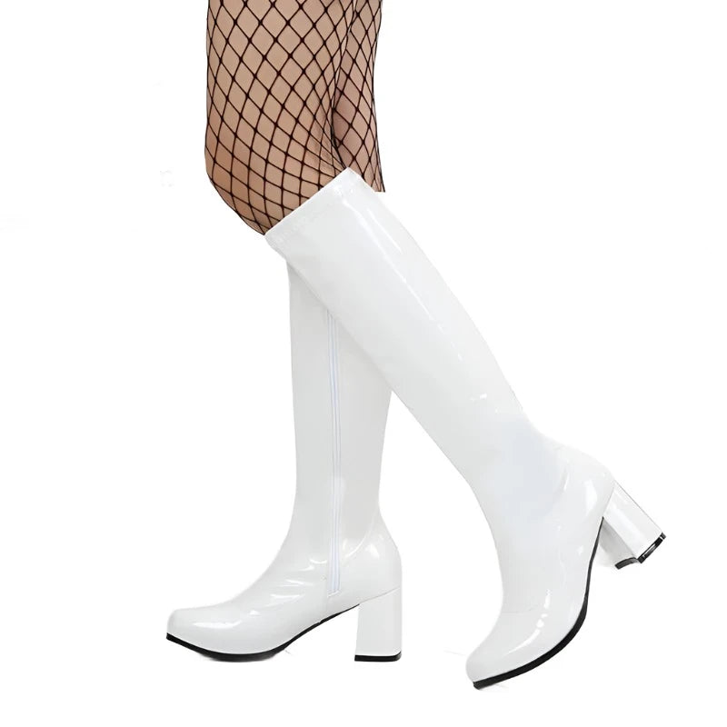 Costumes Knee-High Boots 60s 70s Go Go Boot Retro Ladies Women's Fancy Dress Gogo Party Dance Gothic Shoes-Dollar Bargains Online Shopping Australia