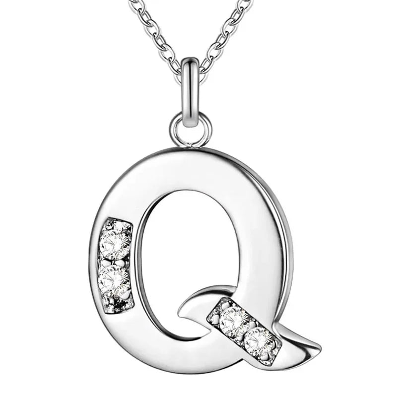 26 Letter A-Z Silver Plated Necklace Color Jewelry Pendant Metal Stamp-Dollar Bargains Online Shopping Australia