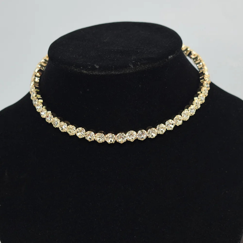 Necklace Women Simple Classic Rhinestones Choker Neck Necklaces Jewelry Open Collar Gift-Dollar Bargains Online Shopping Australia