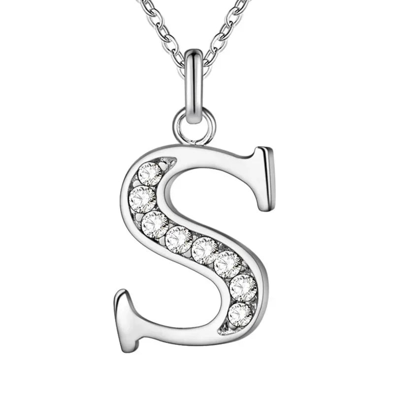 26 Letter A-Z Silver Plated Necklace Color Jewelry Pendant Metal Stamp-Dollar Bargains Online Shopping Australia