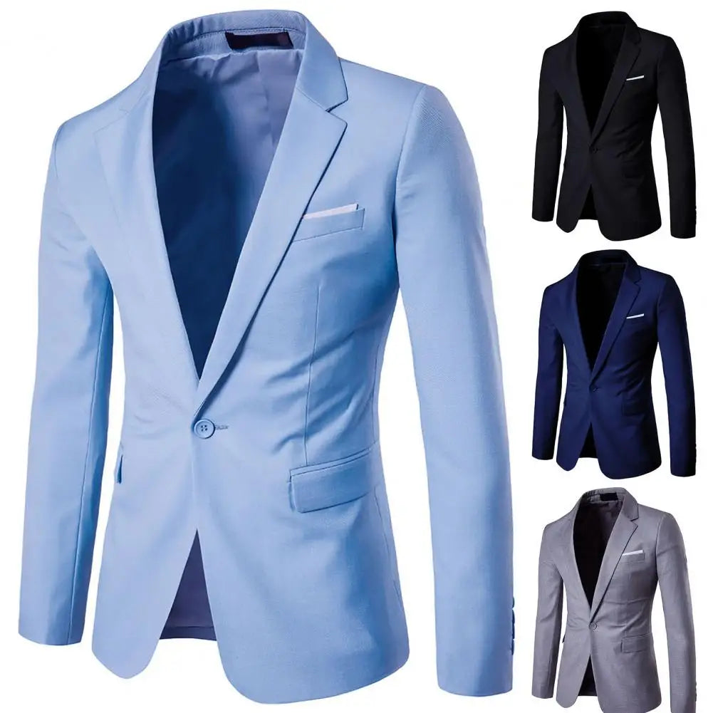 Casual Blazer Temperament Suit Coat Lapel Slim-fitting Pockets Suit Coat  All Match