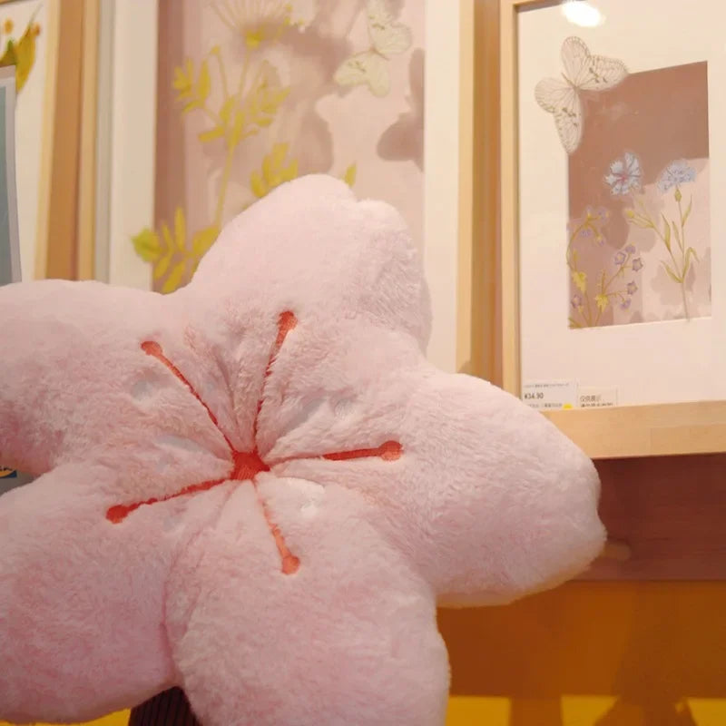 Pink Sakura Plush Pillow Kawaii Flowers Plush Pillow Mat Lifelike Soft Cherry Blossom Cushion Plushie Props Cute pillow-Dollar Bargains Online Shopping Australia