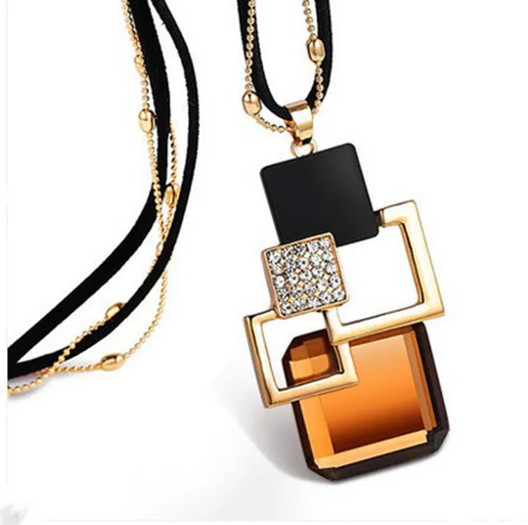 Long Necklaces Pendants Women Geometric Statement Maxi Fashion Crystal Jewelry-Dollar Bargains Online Shopping Australia