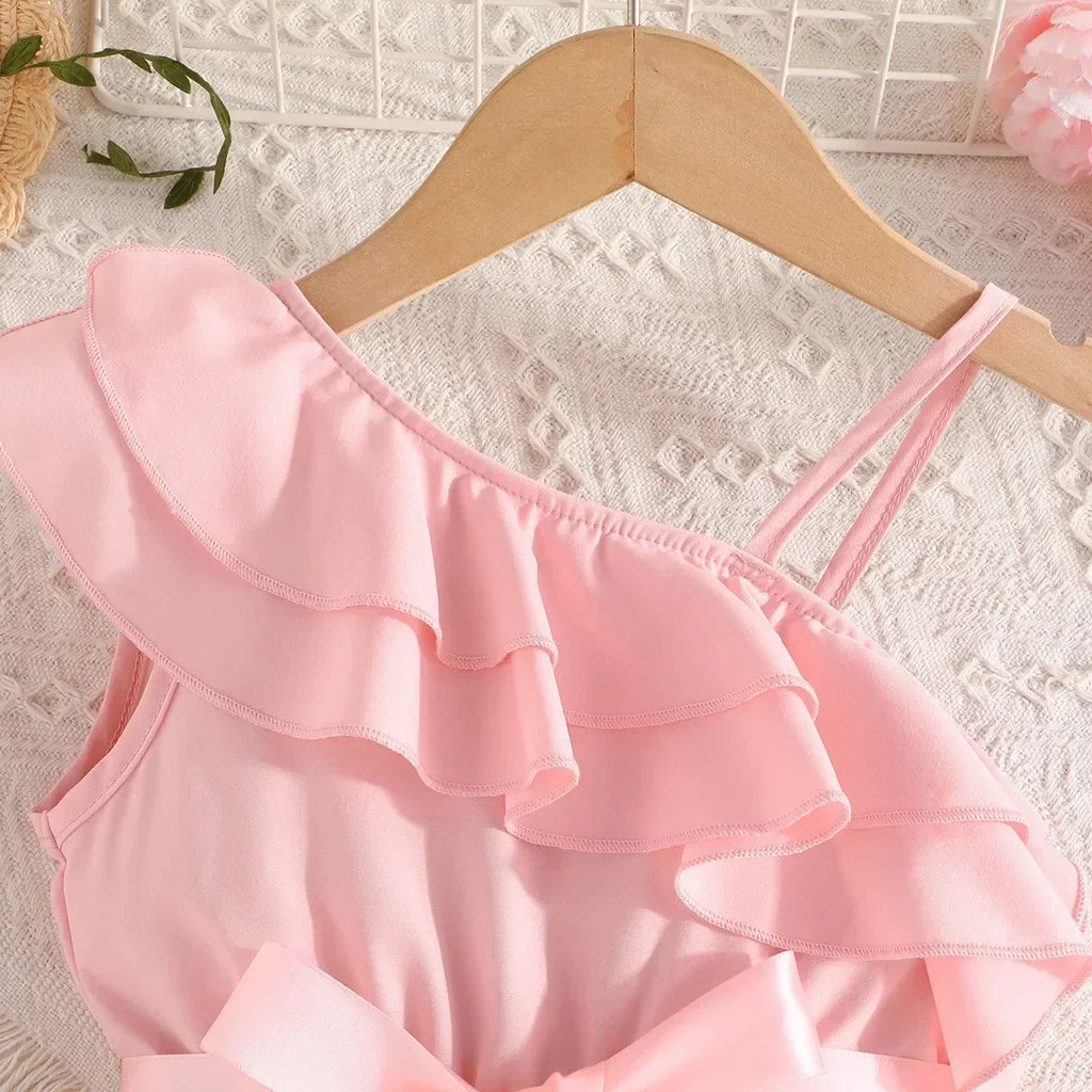 Dress Kids Birthday Ruffled Embroidered Sleeveless Floral Princess Dresses Baby Girl-Dollar Bargains Online Shopping Australia