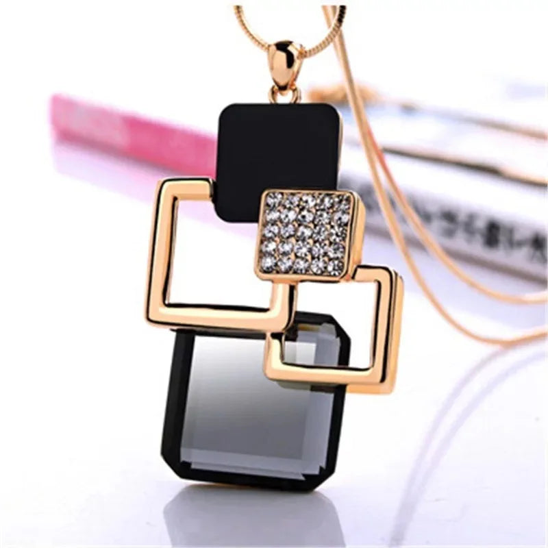 Long Necklaces Pendants Women Geometric Statement Maxi Fashion Crystal Jewelry-Dollar Bargains Online Shopping Australia