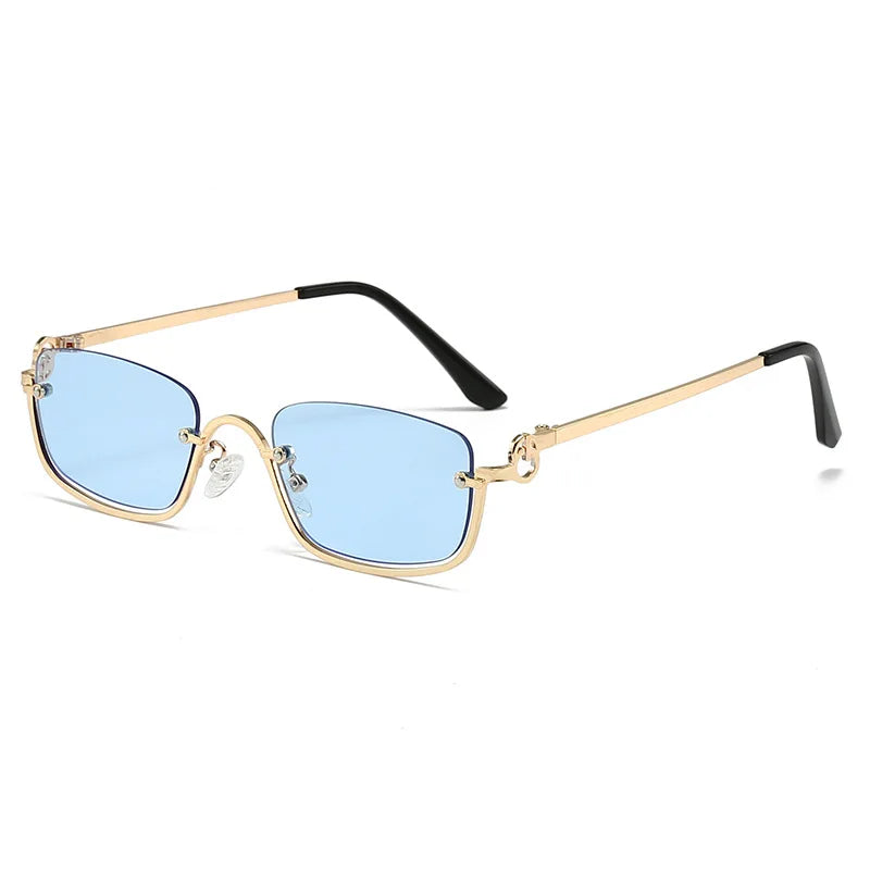 Fashion Small Square Women's Sunglasses Luxury Brand Metal Half Frame-Dollar Bargains Online Shopping Australia