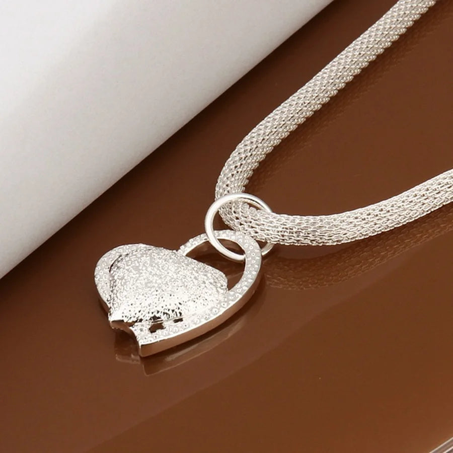 925 Sterling Silver Necklace Gorgeous Charm Fashion Heart Wedding Lady Love for Women Noble Luxury 18 Inches 45cm Jewelry-Dollar Bargains Online Shopping Australia