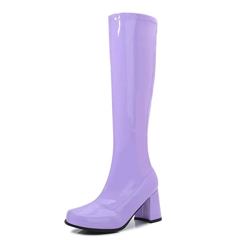 Costumes Knee-High Boots 60s 70s Go Go Boot Retro Ladies Women's Fancy Dress Gogo Party Dance Gothic Shoes-Dollar Bargains Online Shopping Australia