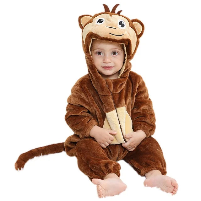 Halloween Baby Rompers Winter Hooded Flannel Toddler Infant Clothes Overall Bodysuits Jumpsuit Costume-Dollar Bargains Online Shopping Australia